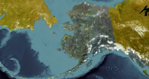 Alaska parklands satellite view