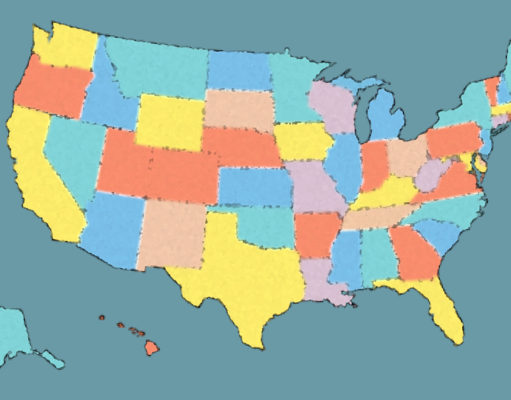 USA map state travel resources